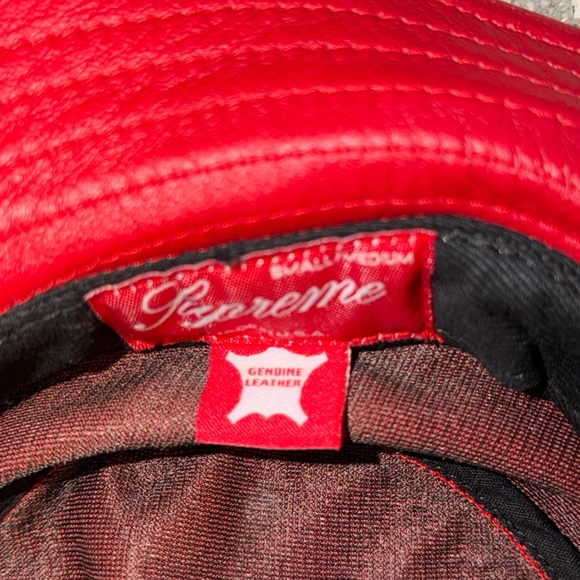 Supreme Vibrant Red Leather Hat - Picture 6 of 8